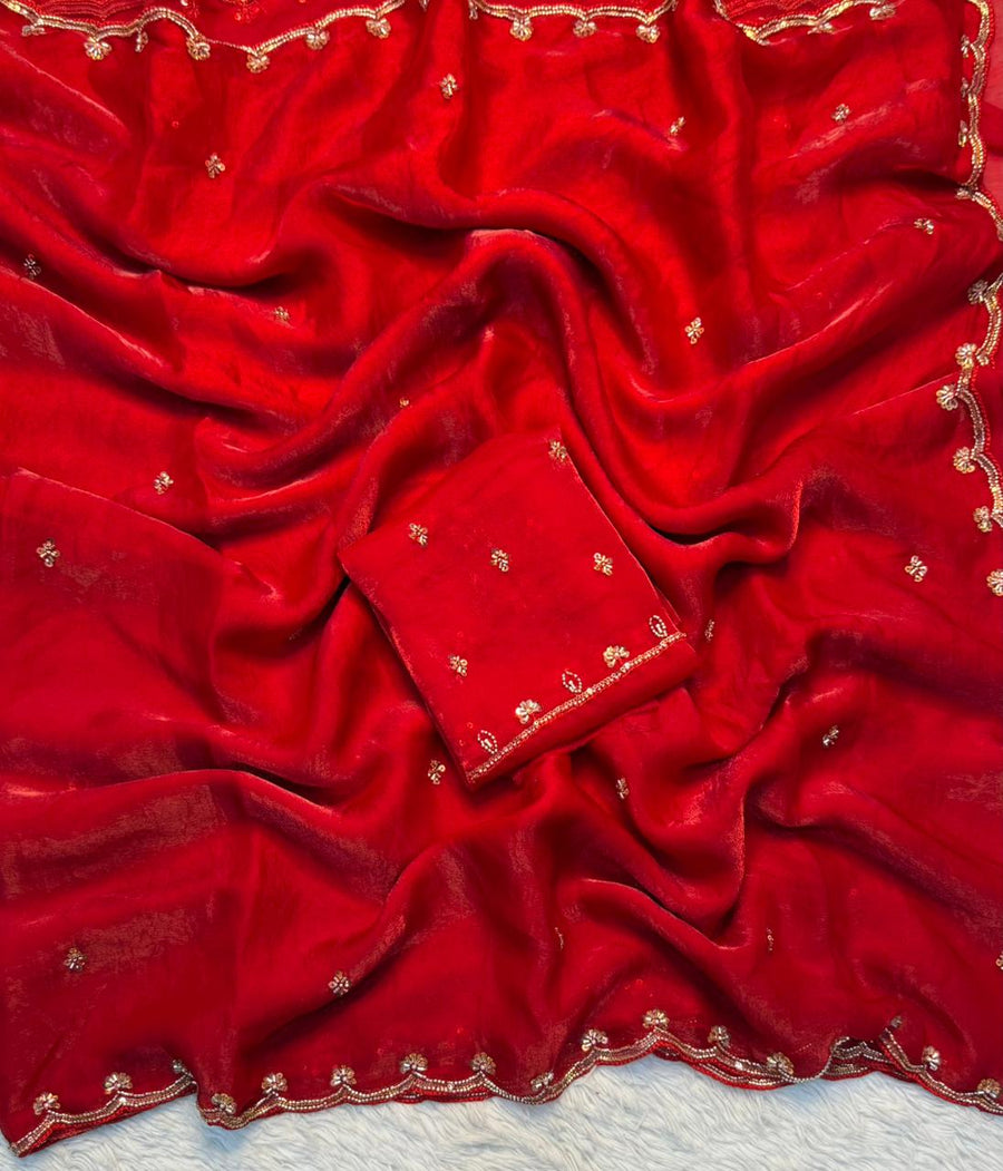 Fancy Space Silk Fabric SareE