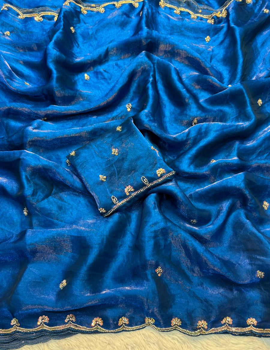 Fancy Space Silk Fabric SareE
