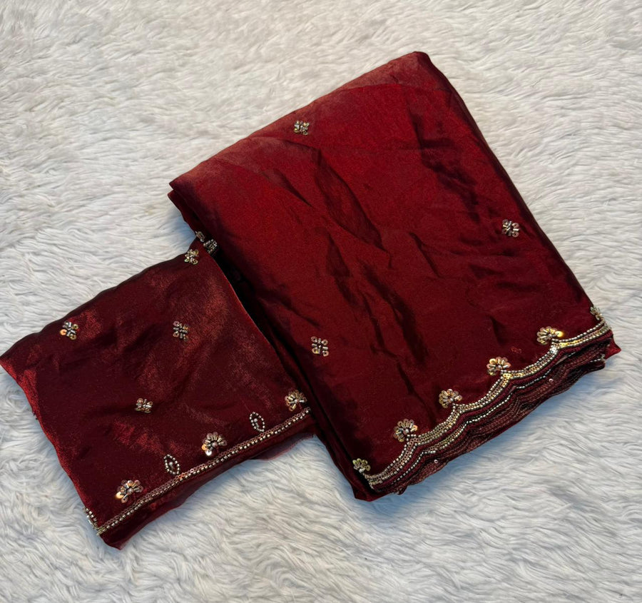 Fancy Space Silk Fabric SareE