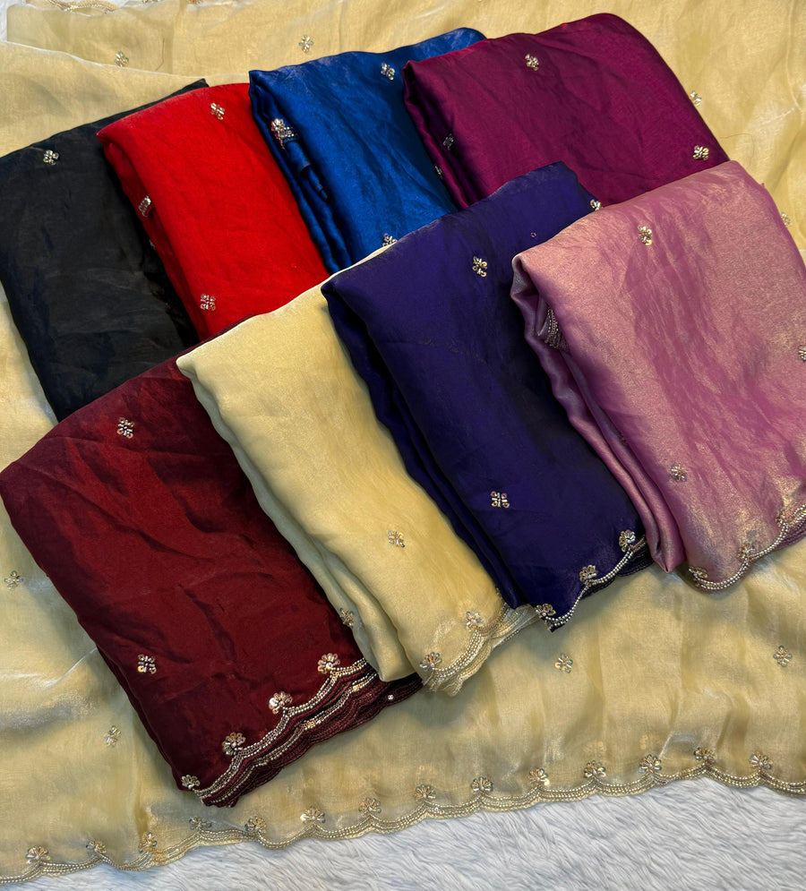 Fancy Space Silk Fabric SareE