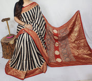 Ajrakh dola silk saree