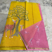 Elegant Pure Cotton Kota Embroidery Work Saree