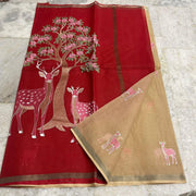 Elegant Pure Cotton Kota Embroidery Work Saree