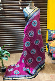 Premium Mangalagiri viscose printed mul silk cotton sarees
