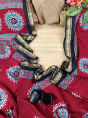 Premium Mangalagiri viscose printed mul silk cotton sarees