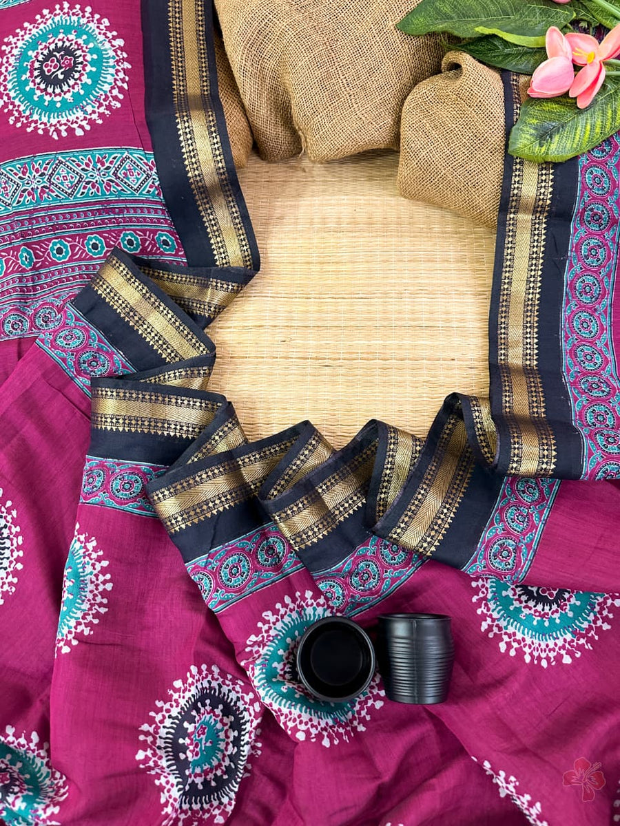 Premium Mangalagiri viscose printed mul silk cotton sarees