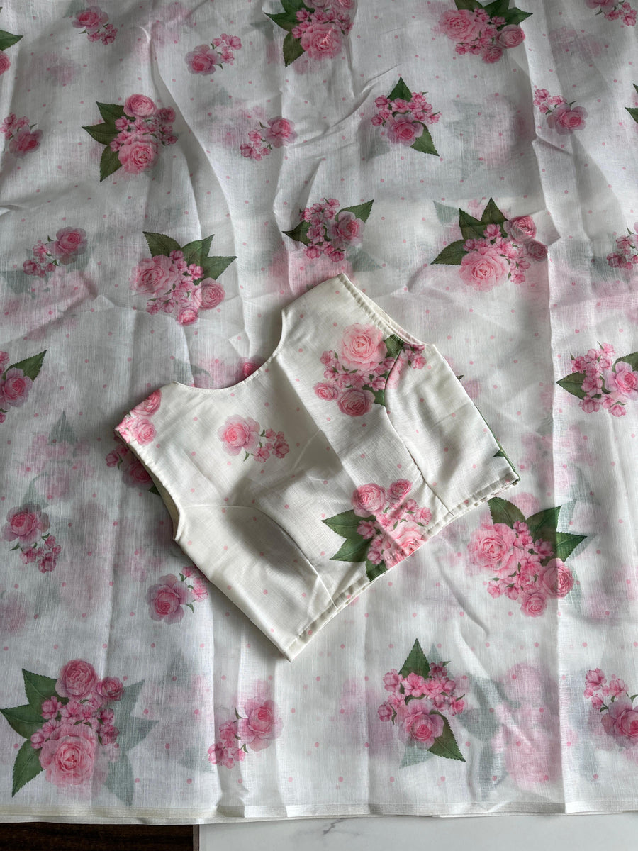 Premium linen saree