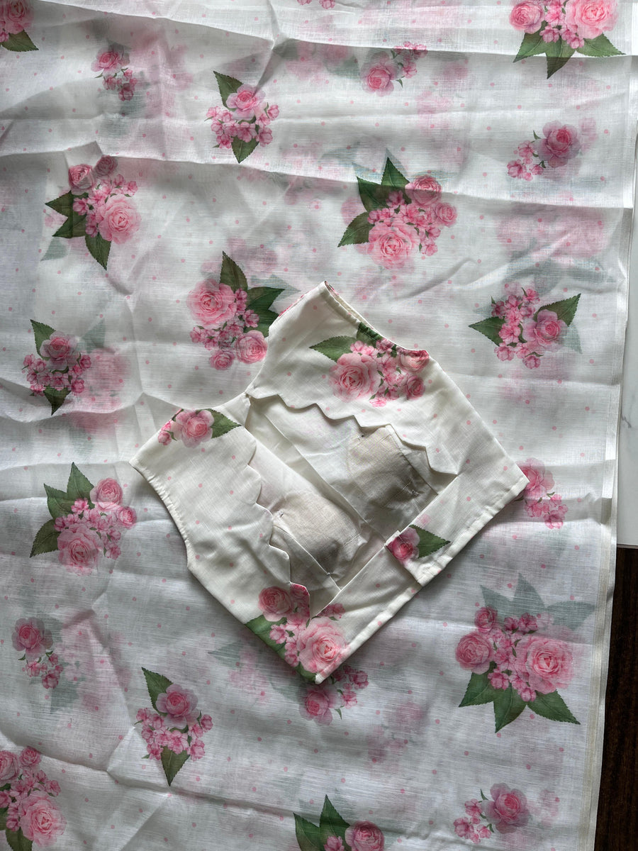 Premium linen saree