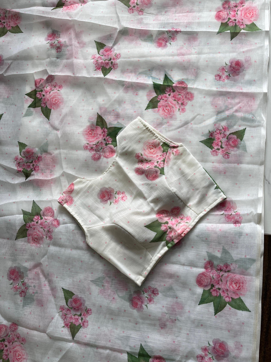 Premium linen saree