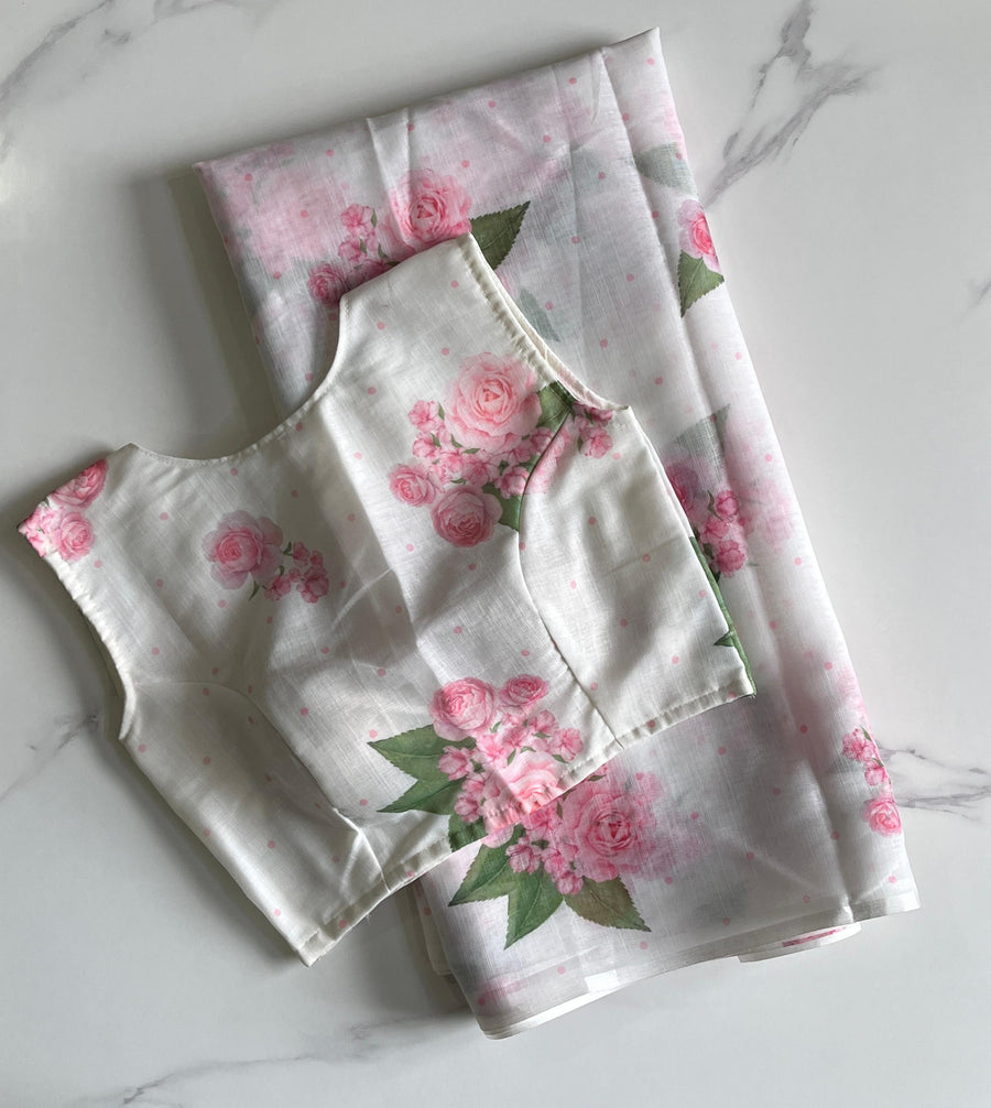 Premium linen saree