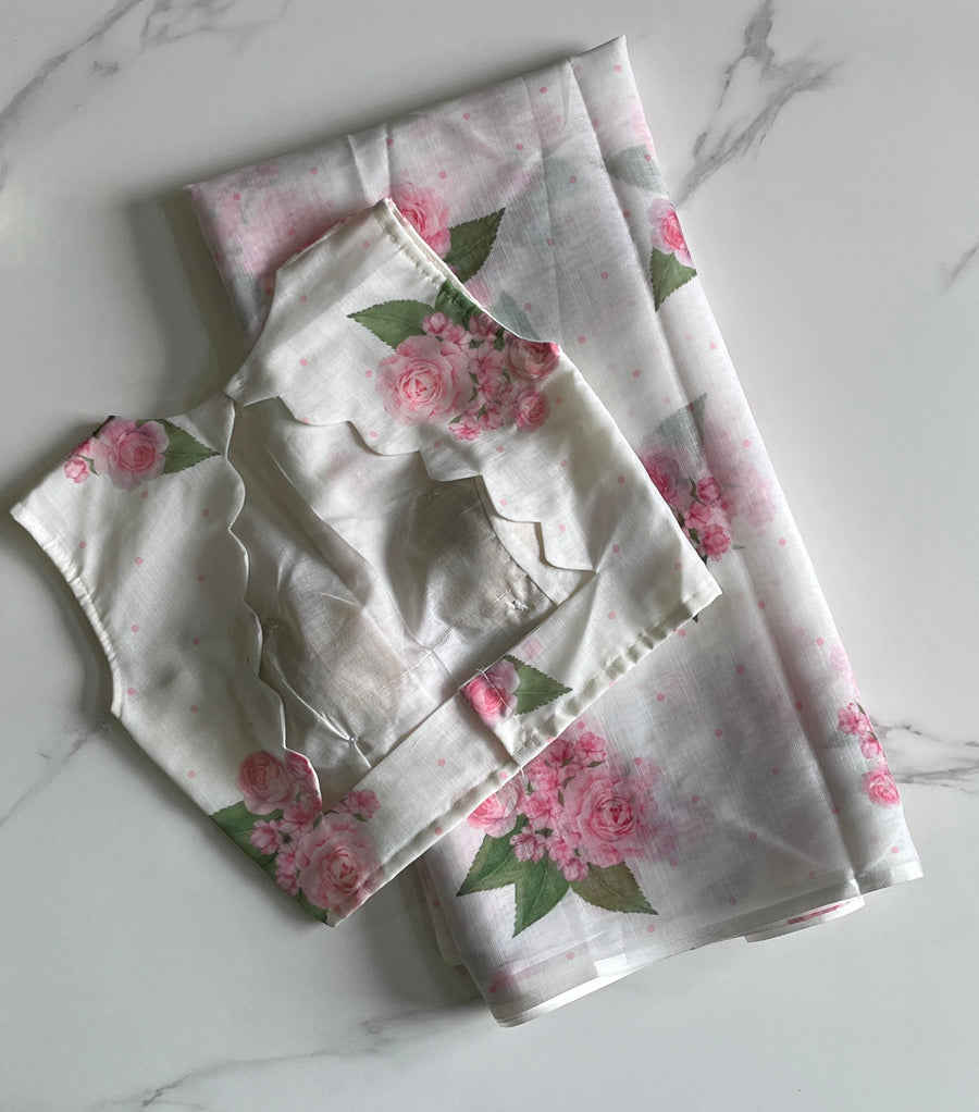 Premium linen saree