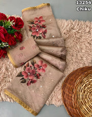 Elegant organza saree featuring