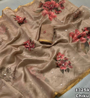 Elegant organza saree featuring