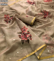 Elegant organza saree featuring