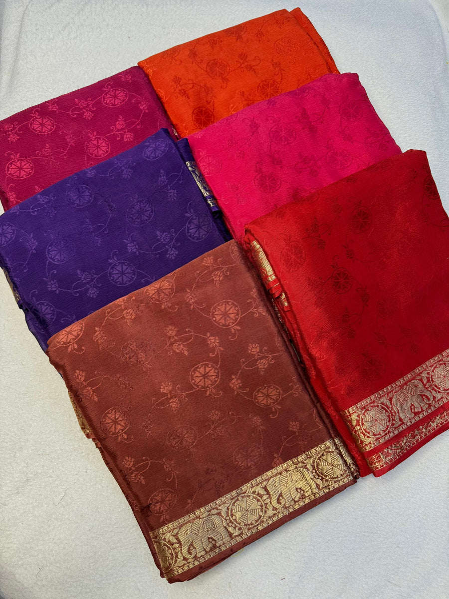 Elegant viscose chinnon saree