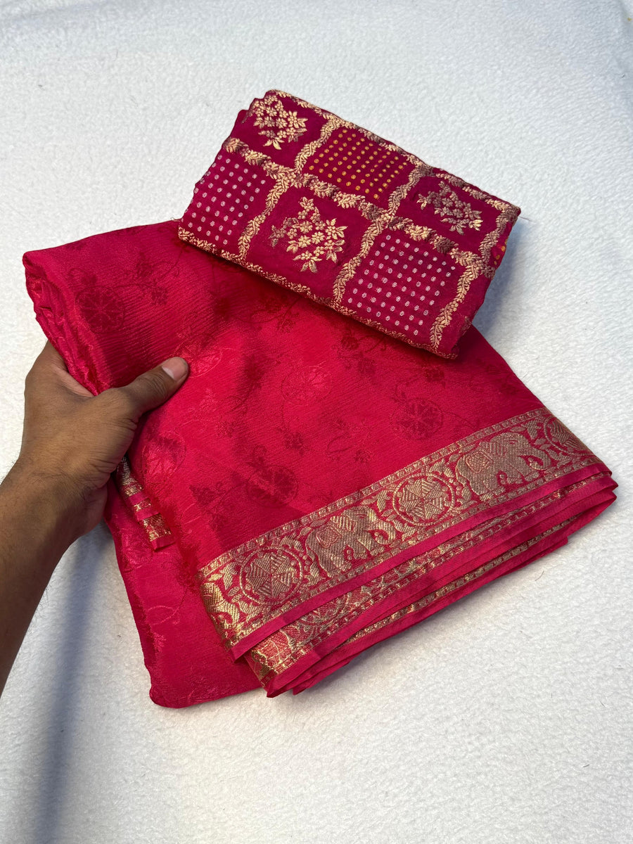Elegant viscose chinnon saree