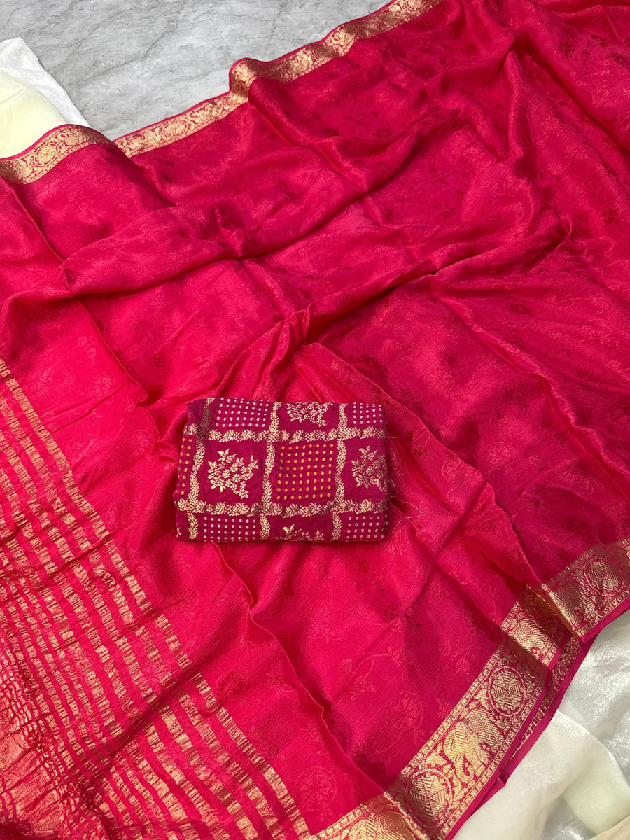 Elegant viscose chinnon saree