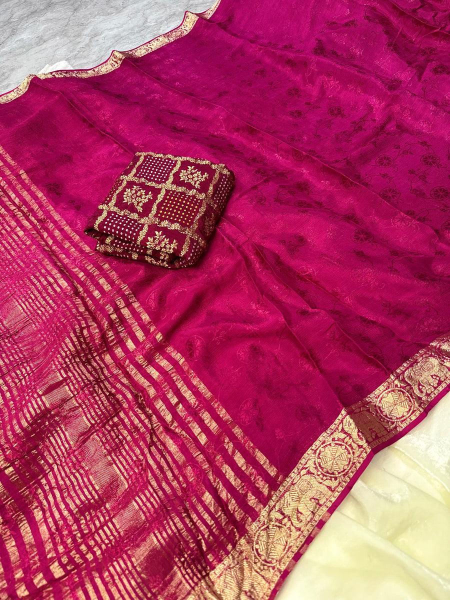 Elegant viscose chinnon saree