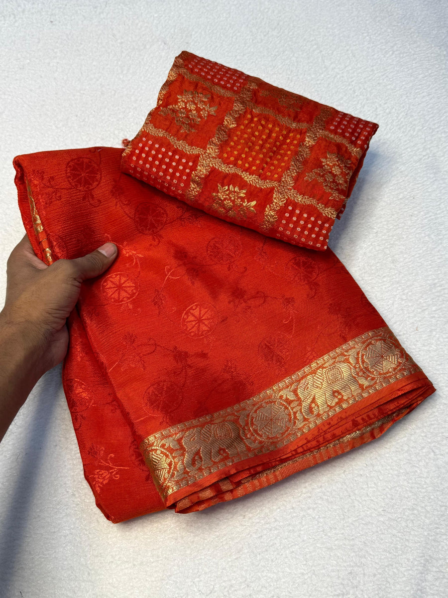 Elegant viscose chinnon saree