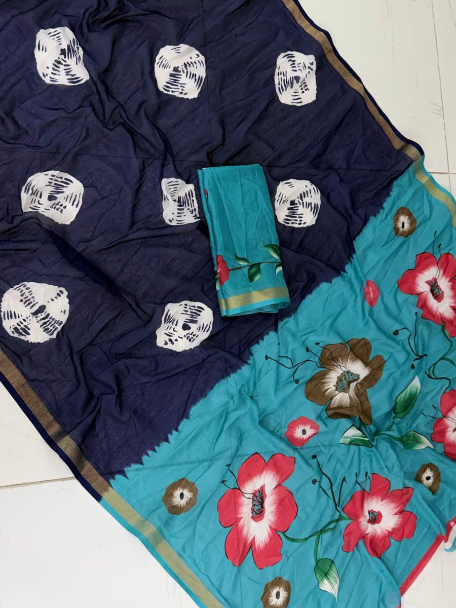 Elegant mul cotton saree