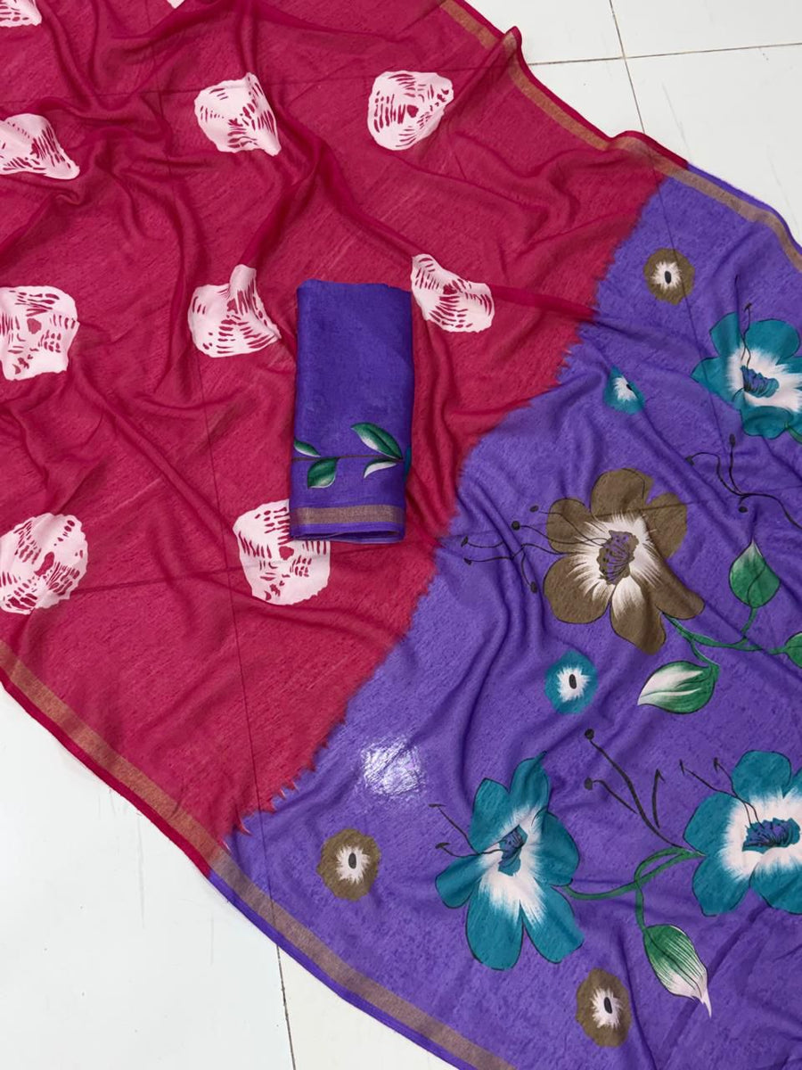 Elegant mul cotton saree