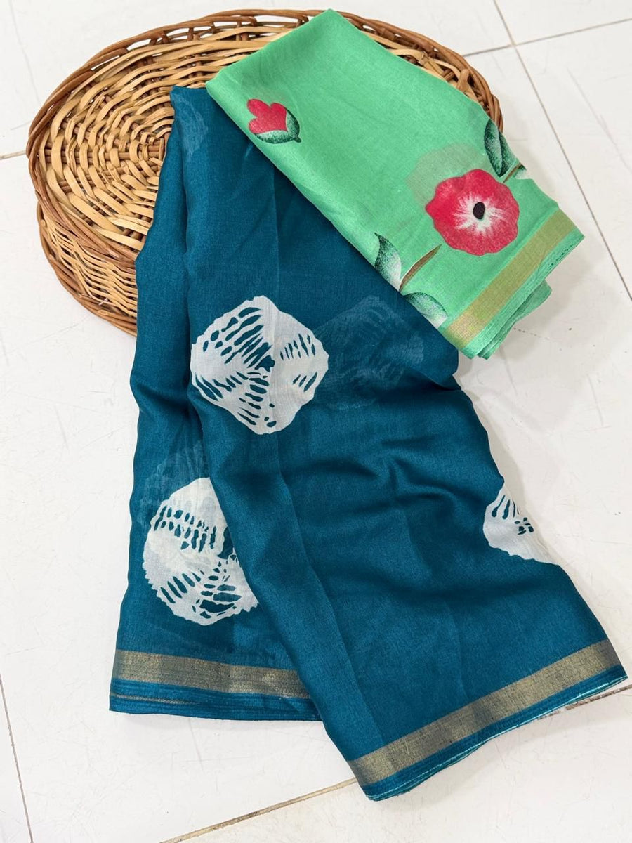 Elegant mul cotton saree