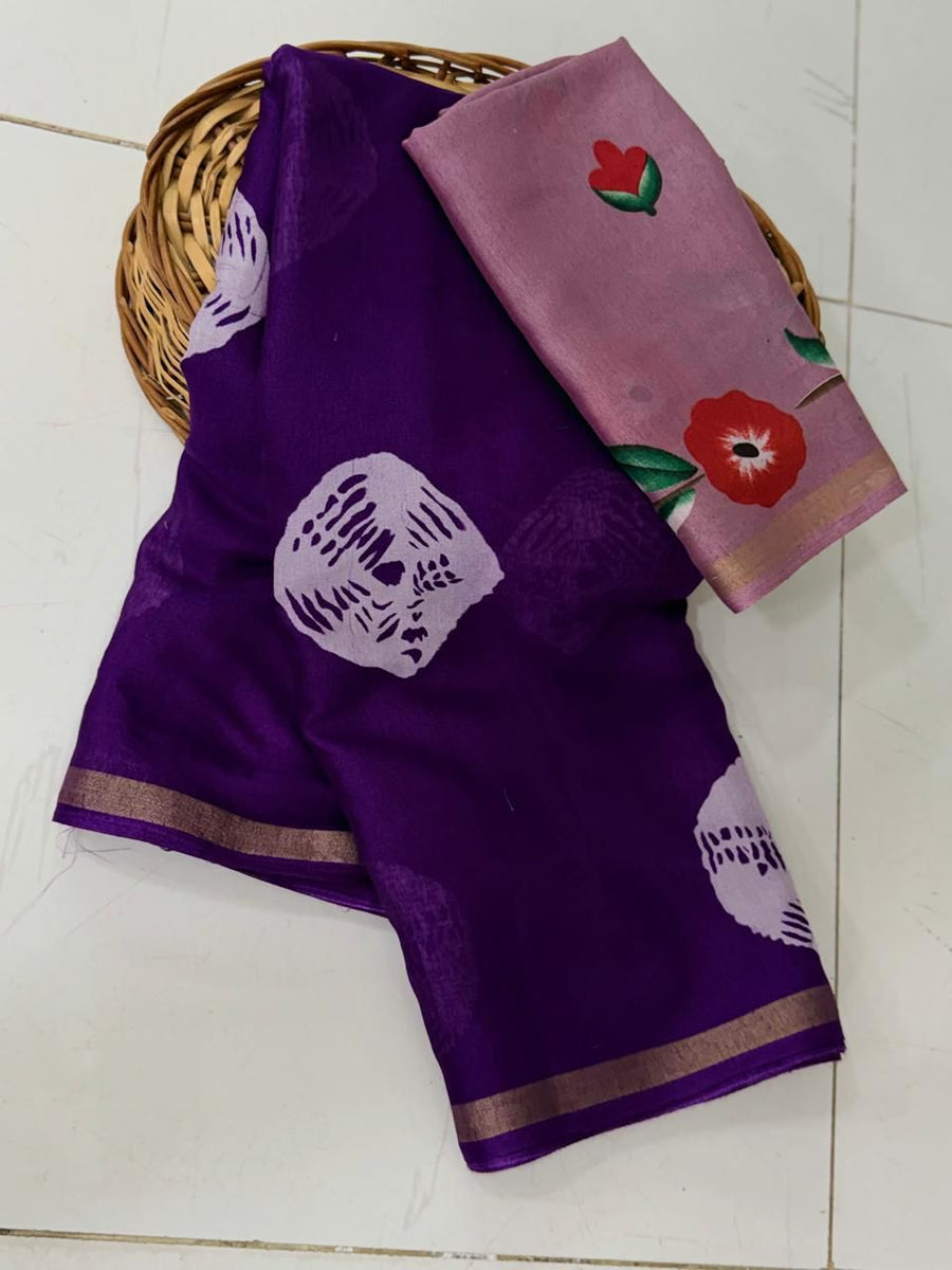 Elegant mul cotton saree