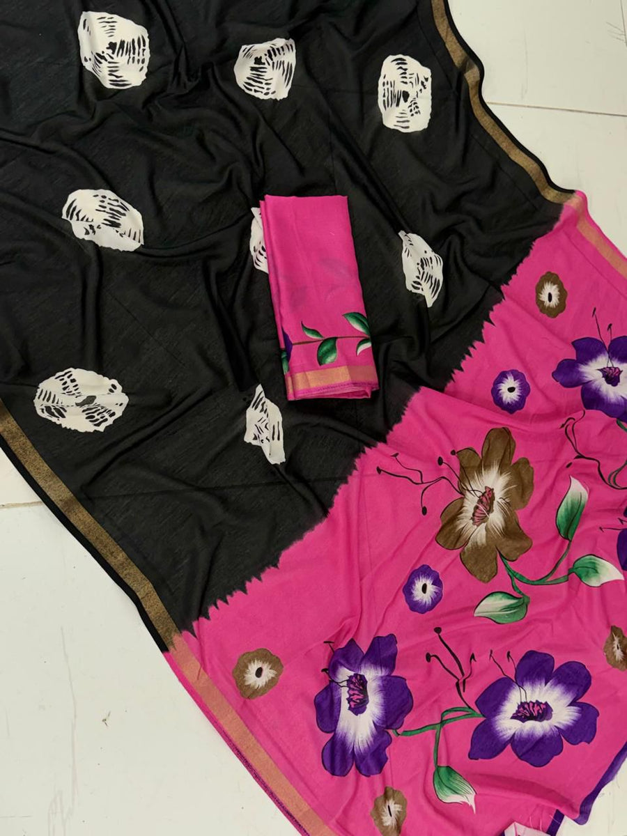 Elegant mul cotton saree