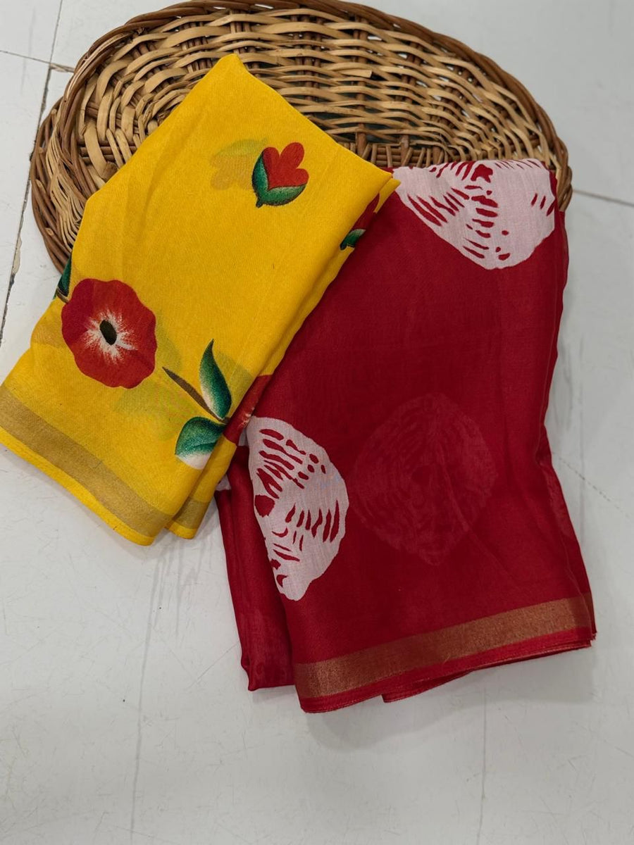 Elegant mul cotton saree