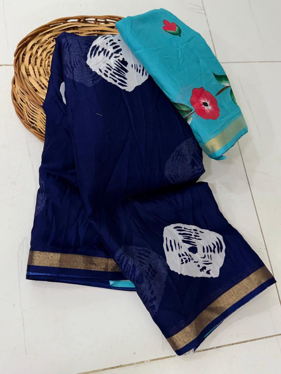 Elegant mul cotton saree