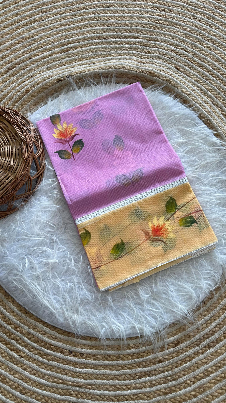 Premium hand-painted Kota Doria sarees