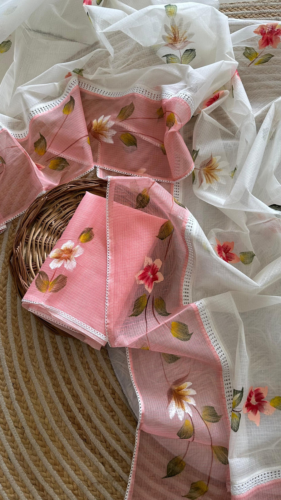Premium hand-painted Kota Doria sarees