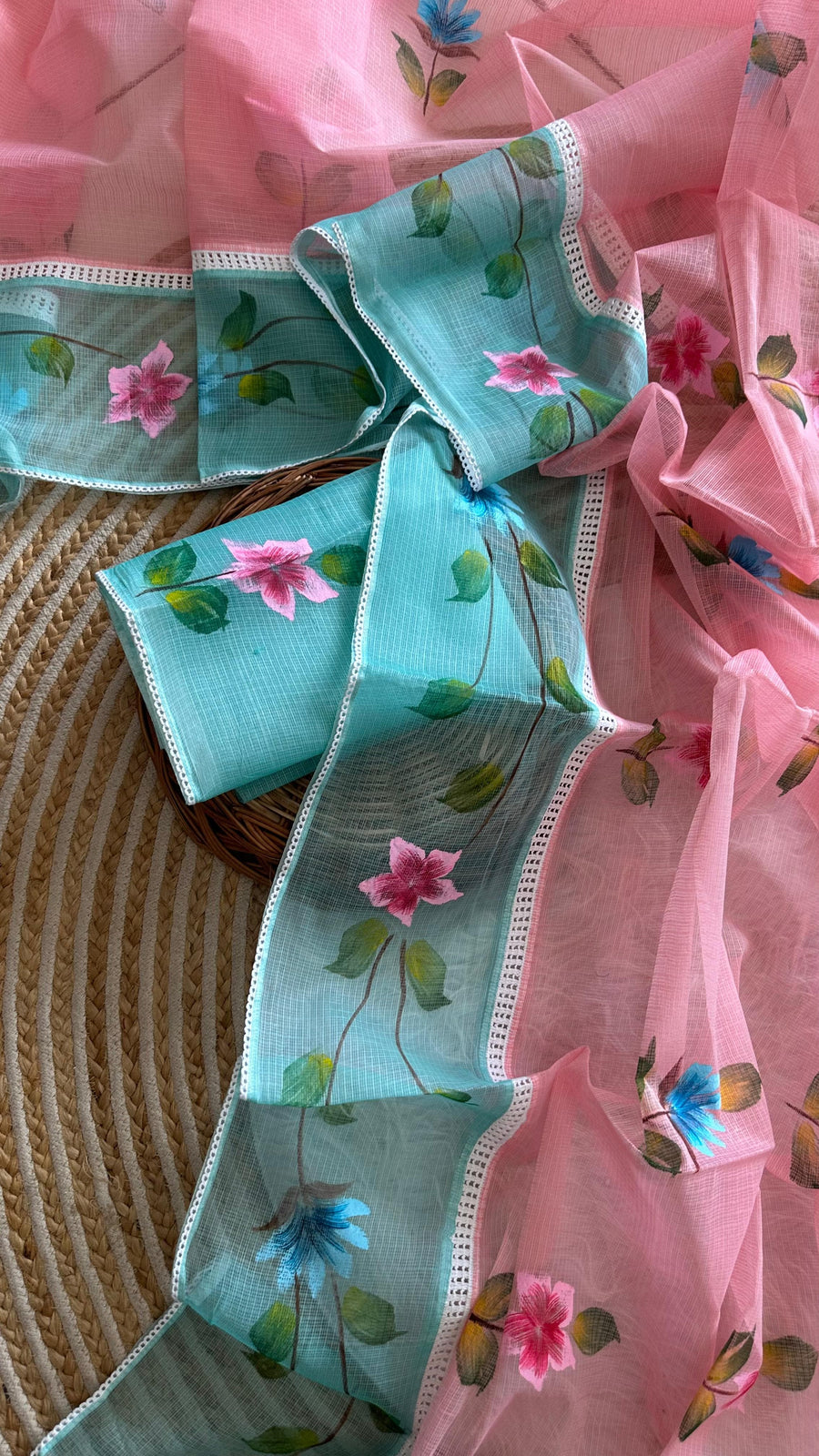 Premium hand-painted Kota Doria sarees
