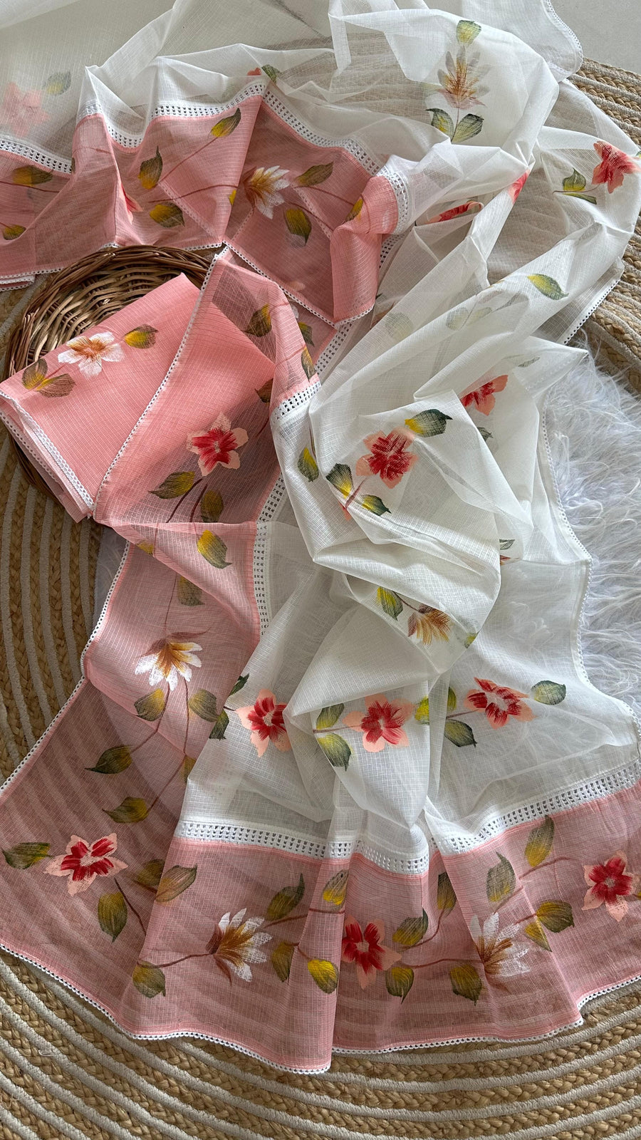 Premium hand-painted Kota Doria sarees