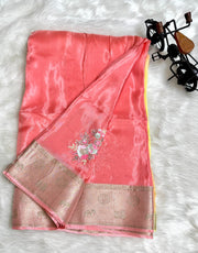 Elegant satin crepe sarees