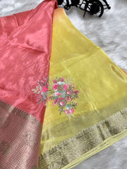 Elegant satin crepe sarees