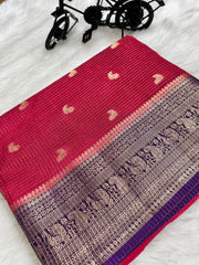 Beautiful vintage semi Gadwal sarees