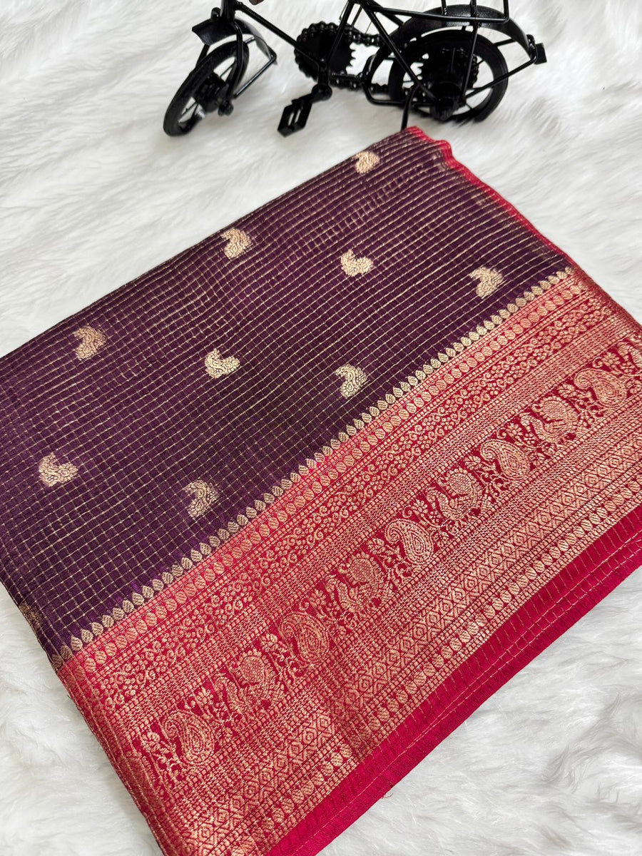 Beautiful vintage semi Gadwal sarees
