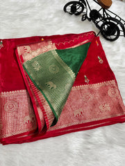 Beautiful contrast work Saree