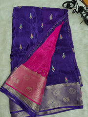 Beautiful contrast work Saree