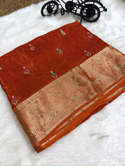 Beautiful contrast work Saree