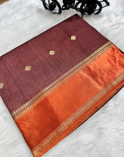 Beautiful saree featuring striking contrast blouse