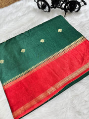 Beautiful saree featuring striking contrast blouse