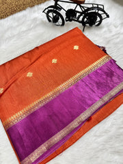 Beautiful saree featuring striking contrast blouse