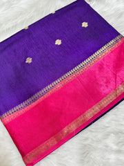 Beautiful saree featuring striking contrast blouse