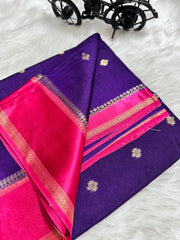 Beautiful saree featuring striking contrast blouse