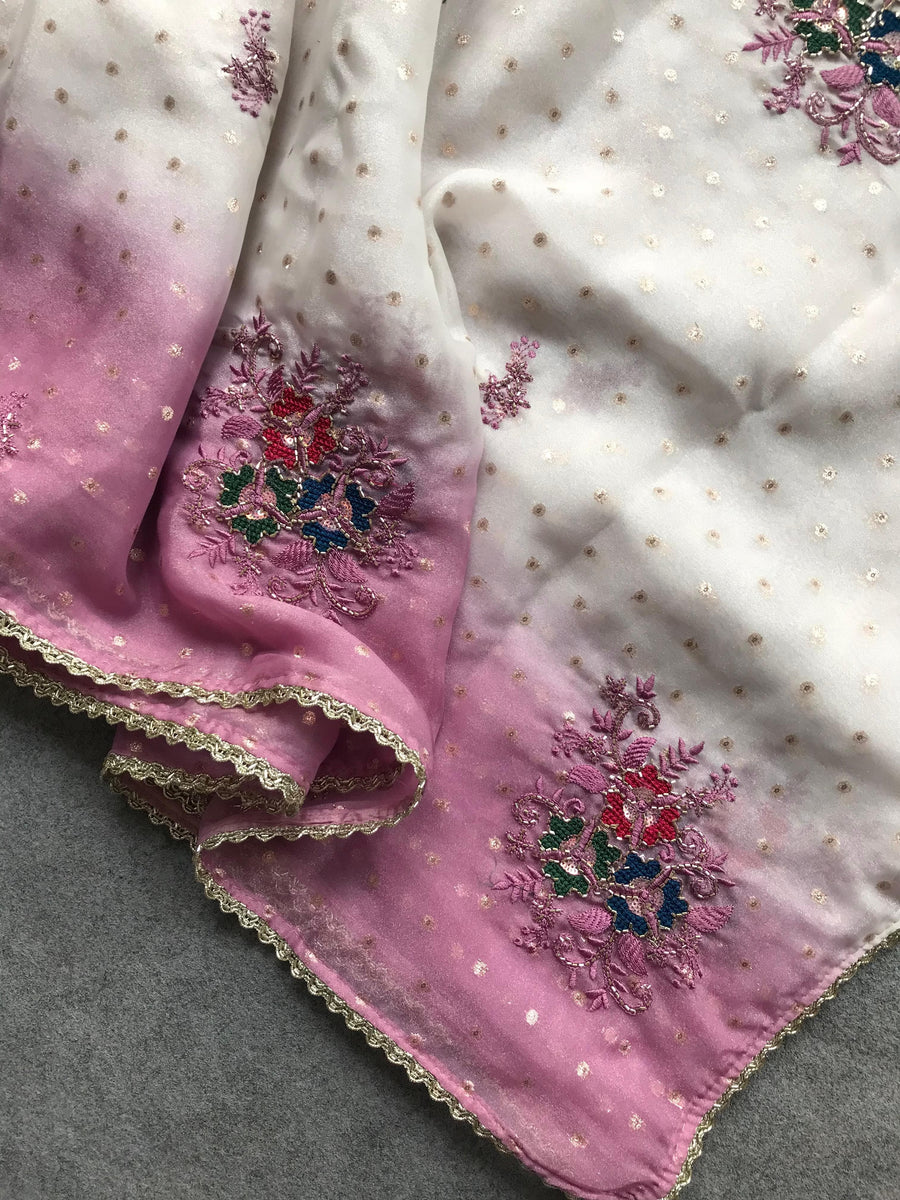 Premium glass organza silk saree