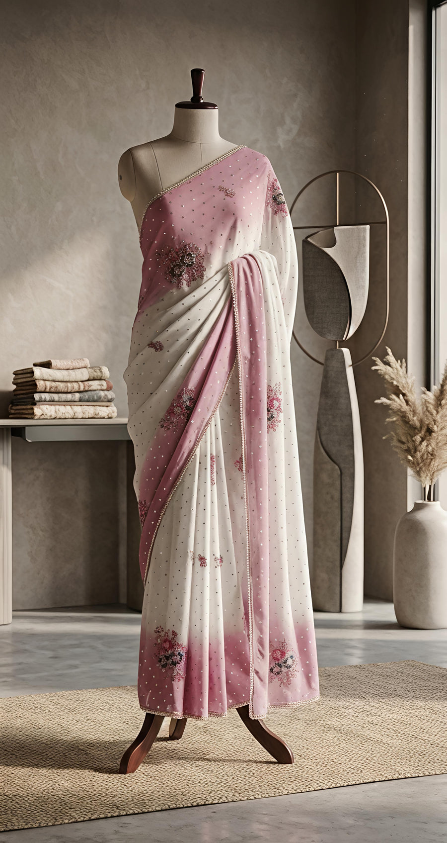 Premium glass organza silk saree
