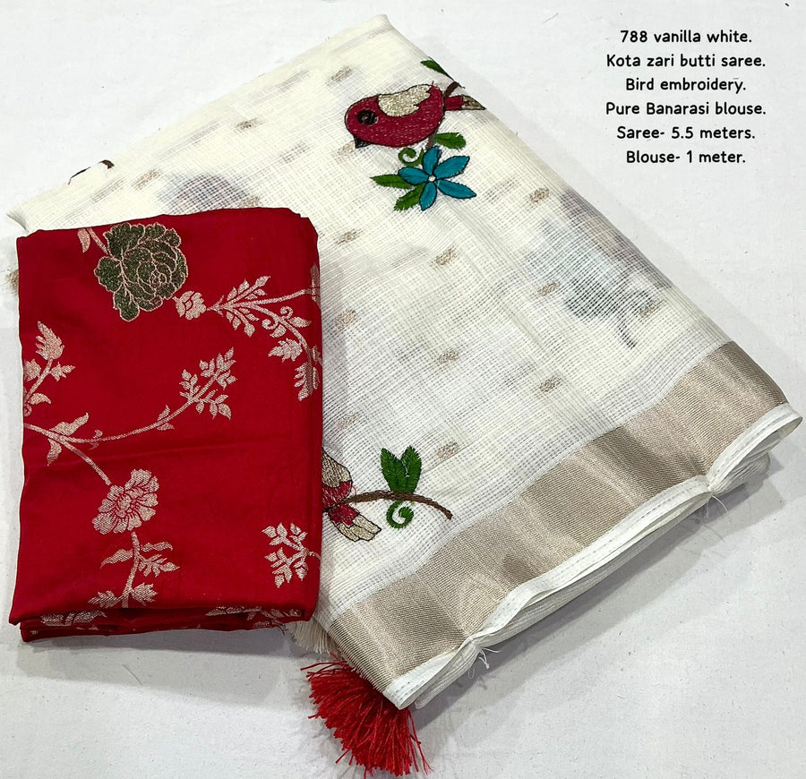 kota butti embroidery saree