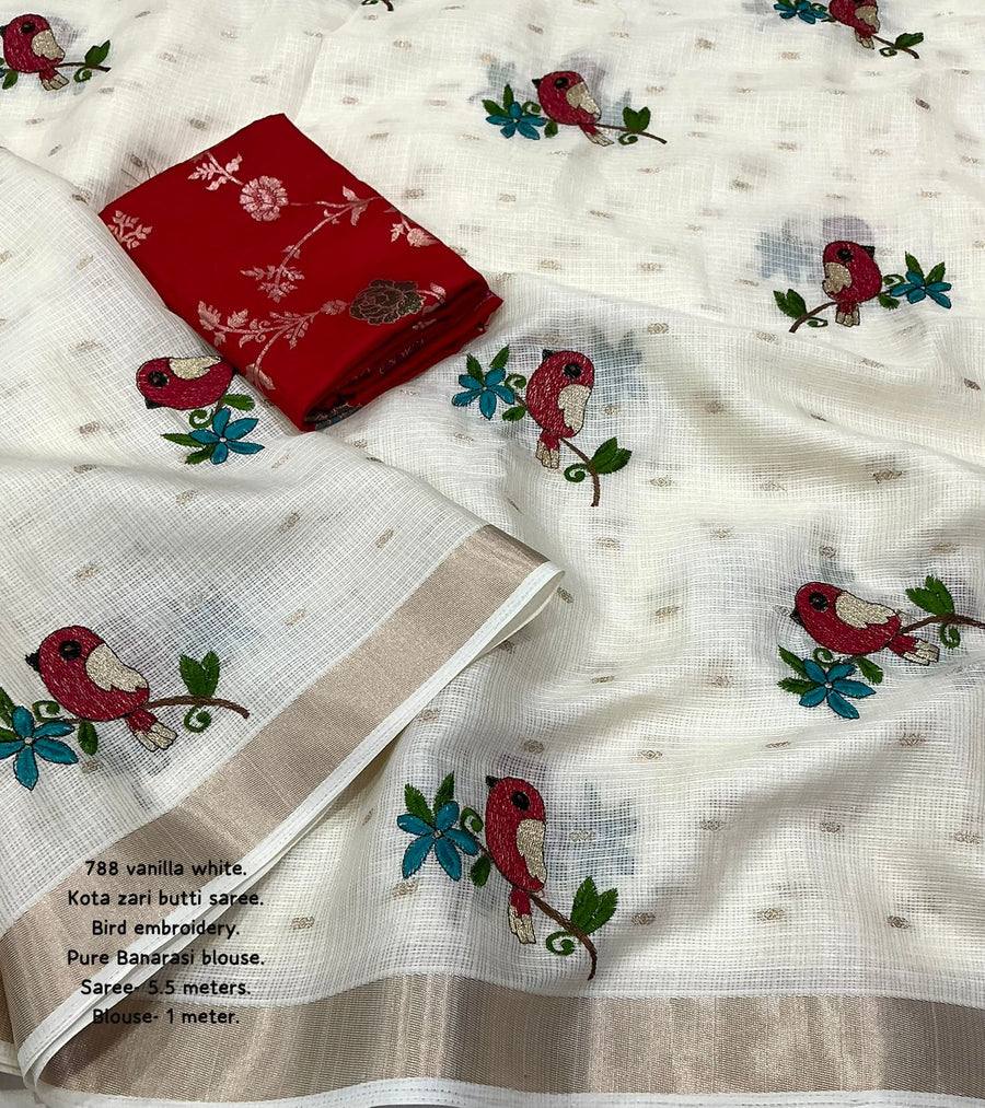kota butti embroidery saree